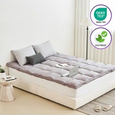 코즈코즈 통세탁 가능한 친환경 매트 두부토퍼 2colors ( SS Q K ), 그레이x토퍼SS