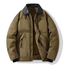 翻領短款白鴨絨羽絨服