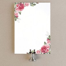 嗨購 水彩粉玫瑰彩色印刷小巧便攜紙質座次卡邀請函姓名卡立牌, 【1包10片】, 1個