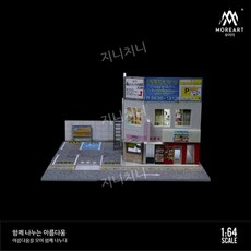 일본식 정비소 다이오라마 LED 조명 합금 자동차 모형 장식품, 일본 상업용 건물 조명 버전 장면 모델