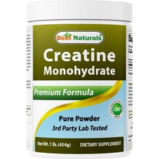 베스트 내추럴 크레아틴 모노하이드레이트 1lb 퓨어 파우더, 454g, 1개