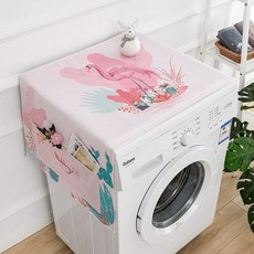 드럼세탁기 두꺼운 대형 보호 커버 세탁기 펜션, 핑크 플라밍고, 전자레인지 오븐 35x100cm