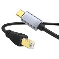 멜로오디오 USB C MIDI 케이블 타입 C에서 2.0 인터페이스 미디 컨트롤러 키보드 오디오 인터페이스용 아이패드 삼성 노트북 맥북 5피트 B에서 프린터 검정, 5 피트, MeloAudio 검정