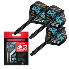 TARGET Darts(타깃다트) Phil Taylor 필 테일러 KFLEX 플라이트 샤프트 시스템 No.2 (스탠다드) | Kflex 올인원 플라이트 3개 팩 쇼트(19mm) /