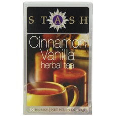 Stash Tea 시나몬 바닐라 허브 티, 1.4g, 18개입
