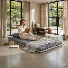 라돈 걱정없는 9존 토퍼 매트리스 신형 뛰어난 고밀도 복원력 강화 꺼진 침대 바닥 다양한 옵션, 7cm, 진한차콜