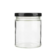 공병상회 OS공통300 투명 유리병 + 블랙캡 세트, 6개, 230ml