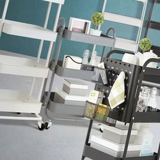 소품 기저귀 이동식 트롤리 4단 바퀴달린수납장 수납트롤리 이동식수납장, 베들레헴 이동식트롤리 4단, 그레이, 1개