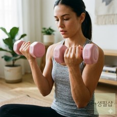 생활의 미쁨 산뜻한 바디필 컬러 육각 아령 2개세트 3kg 핑크 여자아령 육각덤벨 아령세트