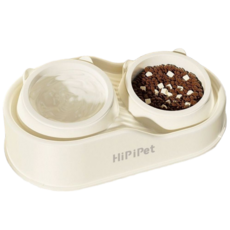 글로파이 강아지 밥그릇 2구 도자기 식기, 1개, 화이트