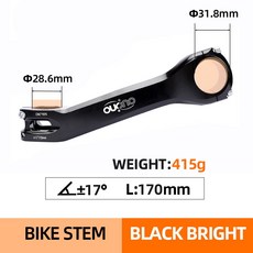 OUO 자전거 줄기 7075 180MM CNC 170 6도 DOWNSTEM 테이블 31 테이크아웃 8MM 17 핸들 알루미늄 160 MTB, 31 8x170mm stem 17
