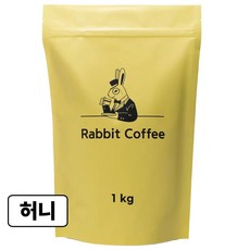 래빗커피 허니 블렌드 콜롬비아 과테말라 원두커피 원두콩 가성비 갓볶은 원두, 홀빈(분쇄안함), 1kg, 1개