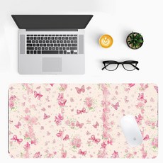 부드러운 미적 게임 가정 꽃무늬 작업 파스텔 미끄럼 사무실 9C 29 매트 가죽, 핑크 나비