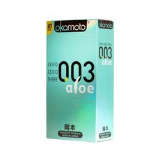 【岡本】003極薄白金衛生套10入：RF貼身、超潤滑、蘆薈精華，享受零距離親密體驗, 1個, 岡本003AE蘆薈 10入/盒