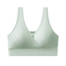 DFMEI 哺乳內衣孕期背心式交叉產後哺乳內衣帶胸墊無鋼圈薄內衣