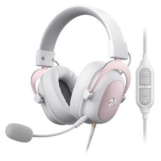 Redragon H510 Zeus 화이트 유선 게이밍 헤드셋 - 7.1 서라운드 사운드 메모리 폼 이어 패드 53MM 드라이버 탈착식 마이크 PC PS43 및 Xbox One시리즈, 없음, 1) 화이트 H510