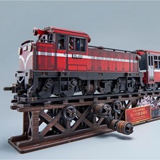 立體可動木質拼圖 阿里山林鐵第六代柴油機車 SC-007 V2.0，益智玩具模型, 1個