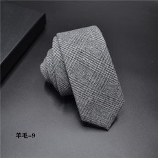 韋鳥格男士羊毛領帶，韓版毛呢英倫復古休閒風格，6cm窄版設計