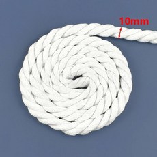 미터 화이트 코튼 마크라메 끈 가방 땋은 꼬인 로프 애완동물 장식용 묶음, 1개, 3. White-10mm