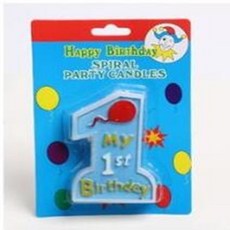1歲數字生日蠟燭, 1個, 藍