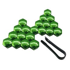 ZCD 20Pcs 자동차 바퀴 러그 너트 커버 보호 커버 외부 장식 범용 클립 도구 녹 방지 볼트 캡 타이어 볼트 허브 나사 캡, POM, 그린 19mm