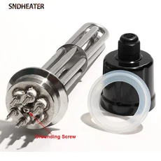 SNDHEATER 220V 트라이 클램프 가열 요소 G2 3KW 4.5KW 와인 양조 용 접지 나사가있는 10 개의 온수기, 04 3KW 190mm, 01 380V용, 02 black cover