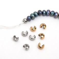 [엔비즈] 써지컬스틸 고정볼가림 커버 목걸이줄 팔찌줄 와이어 낚시줄 마감부품 써지컬 스틸 액세서리 부자재 (10개)