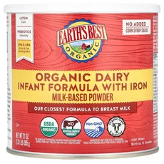 지구 철분 아이언 철이 유아용 분유 생후 12개월 21온스 595g Earth's Best Organic Dairy Infant Formula With Iron Birth to, 지구 철분 아이언 철이 유아용 분유 생후 12개월 21, 1