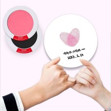 하트손도장키트 커플여행 신생아발도장 신생아손발도장 기념일손도장 찍자 발렌타인데이 여친일선물 남친일선물 25971pc 1(pc), 원형(분홍)+종이액자