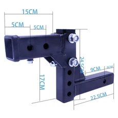 스틸 블랙 사각 튜브 히치 수신기 마운트 부품 6 2, 01 45CM