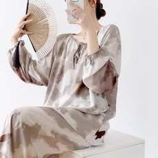 新款棉綢長袖睡衣女 大碼家居服套裝