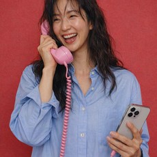 레트로 수화기 전화기 이어폰 빈티지, 1개, 레드(C타입)