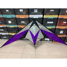 雙V 八尺 特技風箏 40丹格子布, 紫色NG
