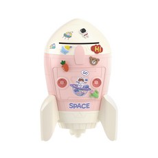 火箭存錢罐 DIY太空造型兒童儲蓄罐, 1件, DIY太空火箭存錢罐(粉色):1個