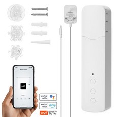 IOT 스마트 커튼 전동식 인공지능 tuya wifi m616egwt smart motorized chain roller blinds pull bead curtain motor, 협력사, 1개
