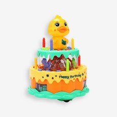 토이토 멜로디 케이크 장난감 토끼 오리 미러볼 어린이 생일 케익, 오리 민트, 1개