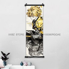 귀멸의칼날 아크릴스탠드 귀칼 장식 스크롤 그림 Kamado Tanjirou Tomioka Giyuu 홈 Kochou Shinobu 캔버스 포스터 선물, [00] 25x75cm(10x30inch), [27] gmzr25-15