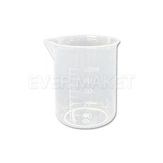 플라스틱 비커 비이커 계량컵 눈금컵 PP재질 오일 액체 계량 용기, 1개, 50ml
