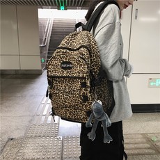 레오파드 가방 여대생 오리지널 디자인 센스, 레오파드 회색 개구리 액세서리