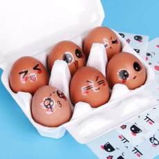 (10매) 감정표현스티커 얼굴표정 계란스티커 계란꾸미기