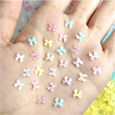 미니 반투명 파스텔 리본 네일파츠 10개입, 10개, A - 핑크