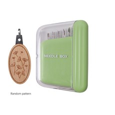 마그네틱 바느질 바늘 홀더 자수 보관 상자 휴대용 멀티 사이즈 카드 케이스 도구 액세서리, 밝은 녹색