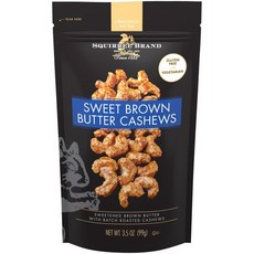 스쿼럴 브랜드 스위트 브라운 버터 캐슈 99 그램 재밀봉 Squirrel Brand Sweet Brown Butter Cashews 3.5 Ounces Resealable B, 3.5 Ounce (Pack of 1), 1개