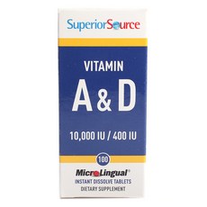 Superior Source 維生素A&D錠 10000IU/400IU, 100顆, 1盒