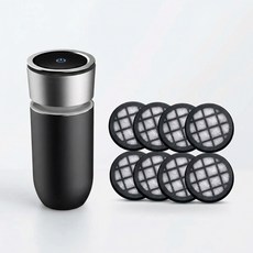 차량용 공기청정기 H1 + 필터 여분 8P, BLACK