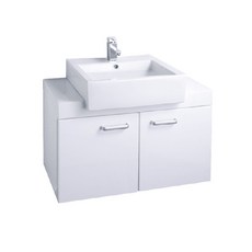 簡約檯面式浴室櫃，帶收納櫃設計，打造整潔舒適衛浴空間, 白色, 1個