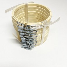 헤세드 대용량 10개) 대나무 원형 자수틀 수틀 수틀10개+수용성 필름형 자수심지(10장), 10개