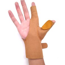 양궁 링 핑거가드 리커브 활 손가락 보호대 양손, 더블 이글 오른손 가드 브라운, 1개