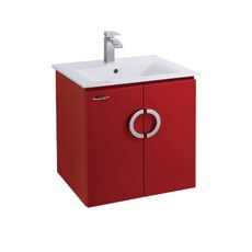 時尚紅色壁掛式浴室櫃，節省空間，簡約設計，收納方便，浴室收納好幫手, 紅色, 1個