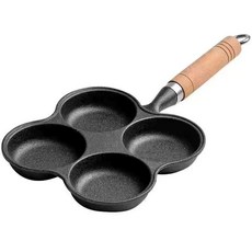 에그팬 멀티 팬케이크 계란팬 구 미니 인덕션 B 후라이 나무 원형 손잡이, A. 신형 꽃무늬 나비 4구 팬